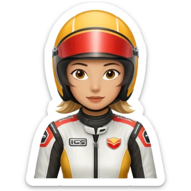 female motorcycle racer sticker