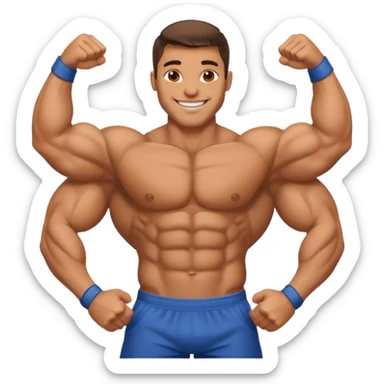 Jock man smiling very big biceps  sticker