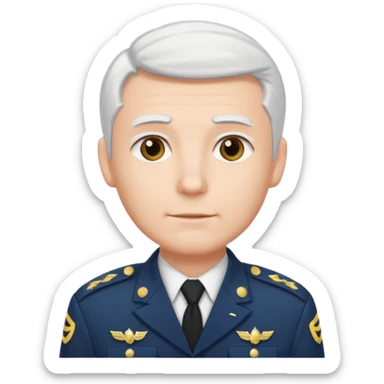 male soldier white hair style sticker