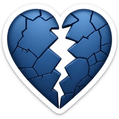 Emoji de corazón azul  oscuro roto ala mitad  sticker