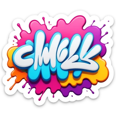 Graffiti art, spray paint style, vibrant colors, bold lines, street art elements, abstract shapes, minimalistic, on a white background, no extra details. sticker