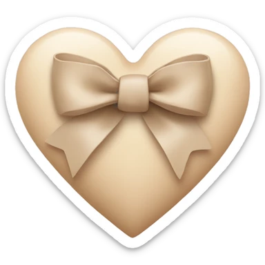 Beige heart with beige bow sticker
