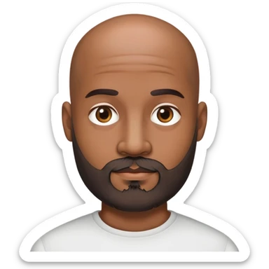 Brown skin guy with bald head and thick salt and pepper beard  sticker