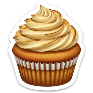 Sliced Apple cobbler cupcake with cinnamon dusting  sticker