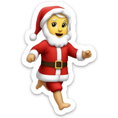 skipping sprint baby Jesus santa costume sticker