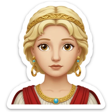 Ancient Roman woman with earrings and blonde hair sticker
