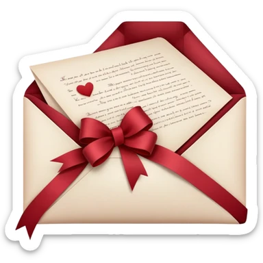 Love letter dark red sticker