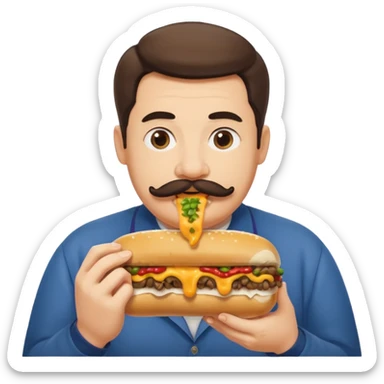 ghibli style juicy cheesesteak with a fat ma  sticker