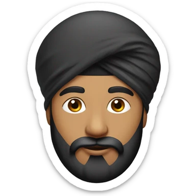 sikh with round and black turban sticker