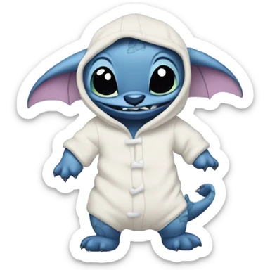 Stitch in a toothless onesie sticker