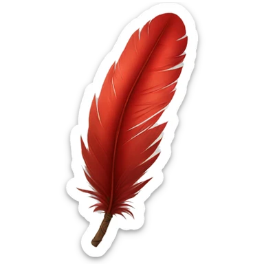 Red feather sticker