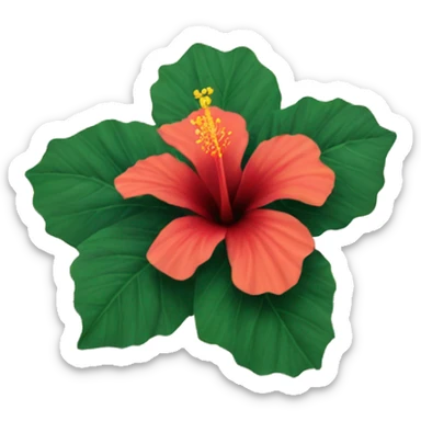 Hibiscus in front of ocean sticker