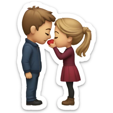 COUPLE kissing sticker