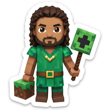 Jason Momoa as a Minecraft character sticker