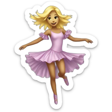 blonde girl dancing in a bird costume sticker