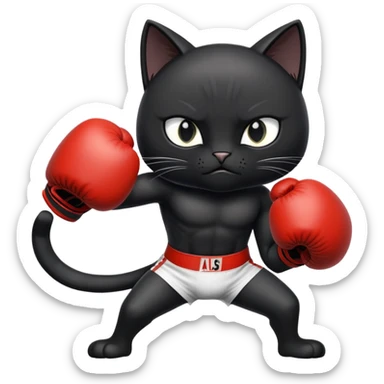 A black cat fighting ali sticker