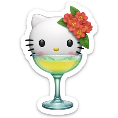 Hello kitty drinking a margarita  sticker