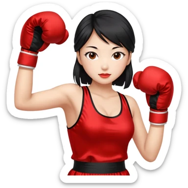 sexy chinese girl in traditional clothes boxing sticker