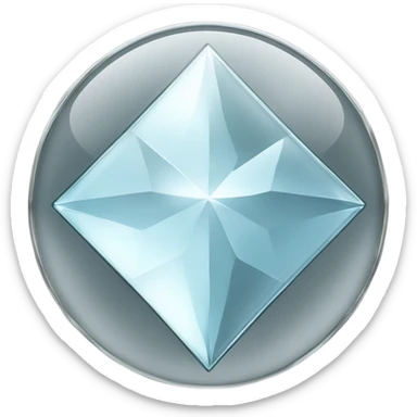 glass chrome four-point star diamond texture round sticker