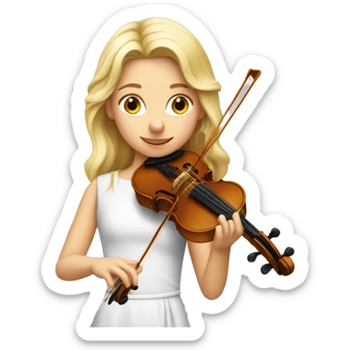 blond girl playing a violin sticker
