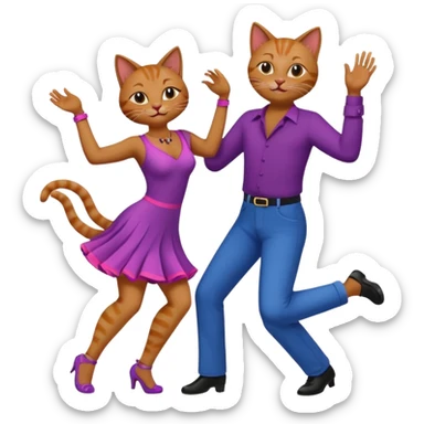 Cats couple salsa dancing  sticker
