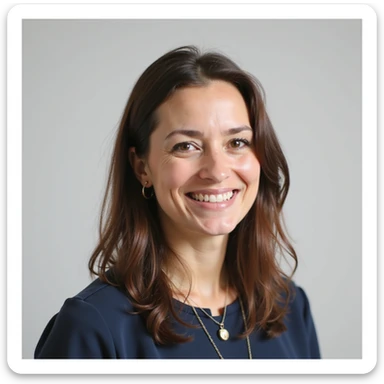 realistic style portrait of a person named Lenka Gremlitova, friendly expression, modern clothing, neutral background sticker