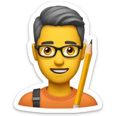 a content editor with a pencil behind their ear sticker