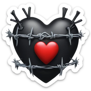 gothic heart with barbed wire sticker