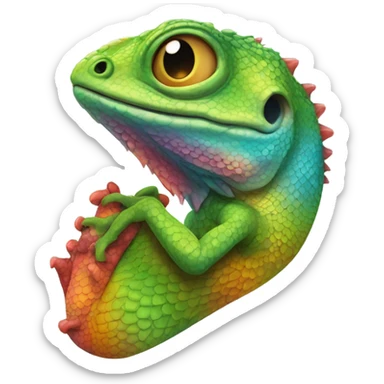 lizard with a heart sticker