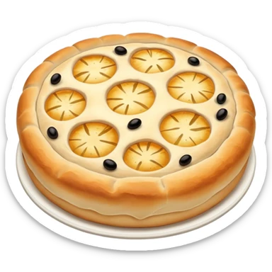 round focaccia classic white sticker