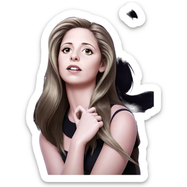 long haired girl portrait sticker