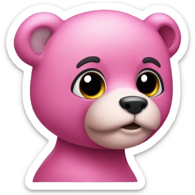 osito rosa oscuro sticker