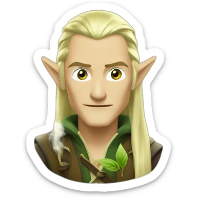 Legolas smoking herbs sticker