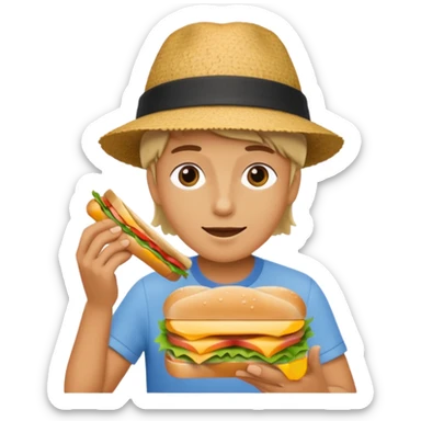 Create a person having lunch. sticker