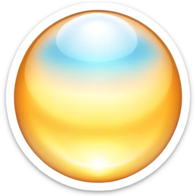 Minimalist ethereal glowing orb with soft subtle waves radiating outward, gentle floating aura, elegant and minimal sticker