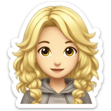 Anime girl cute blond sticker