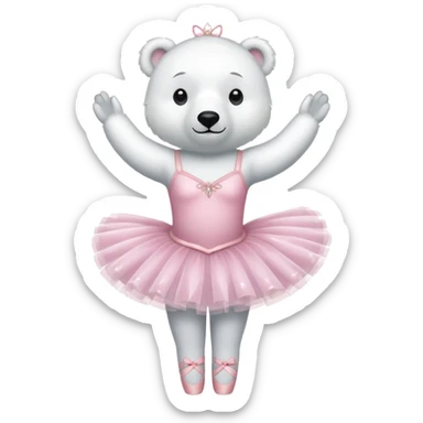 Polar bear dressed as a ballerina  sticker