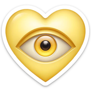 Eye inside light yellow heart sticker