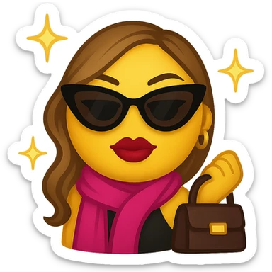 slay emoji, glamorous and stylish, no background sticker