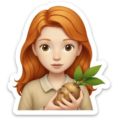 ginger girl with a ginger in her hands sticker