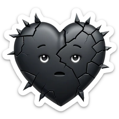 black broken heart emoji  sticker