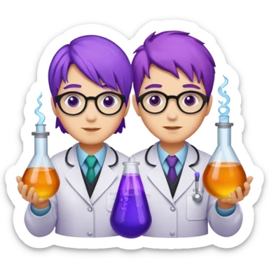 purple haired scientists sticker