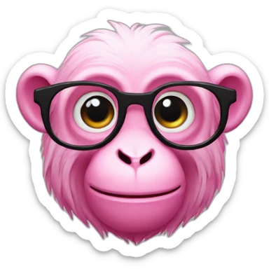 pink monkey with black glasses sticker