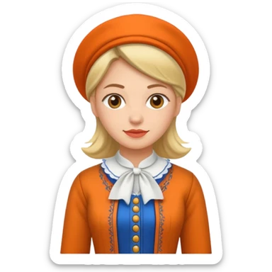 woman with dutch clothing sticker