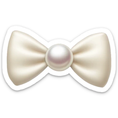 A creme bow with a pearl in the middle sticker