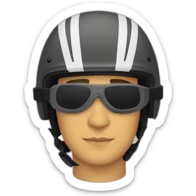 Casco de moto con orejitas sticker