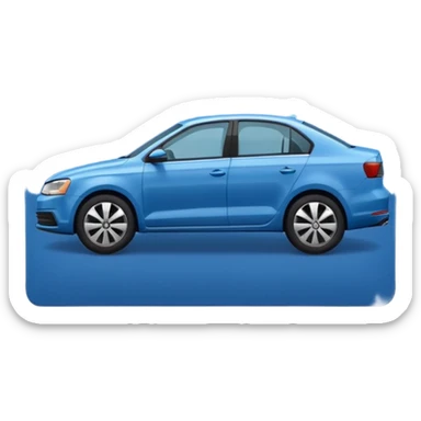 A **simple emoji-style icon** of a **blue multipocket folder**, clean and minimal, with **layered inner tabs**, subtle shading, and a **small blue Volkswagen Jetta car symbol** on the front. blue folder
 sticker