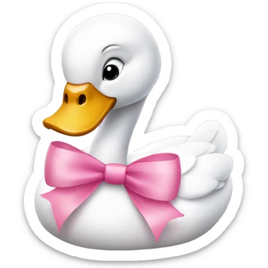 pink swan with a pink bow sticker