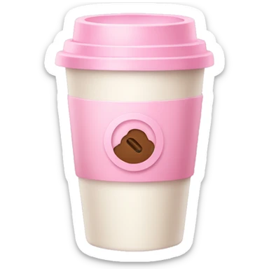 Pastel Pink coffee to go sticker