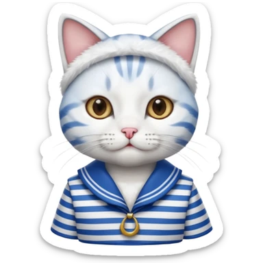 Cat in sailor costume sticker
